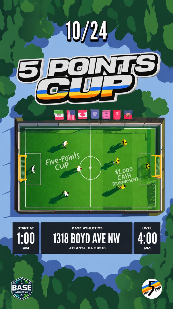5 Points Cup flyer — Sat, Oct 24, 2026, BASE Athletics